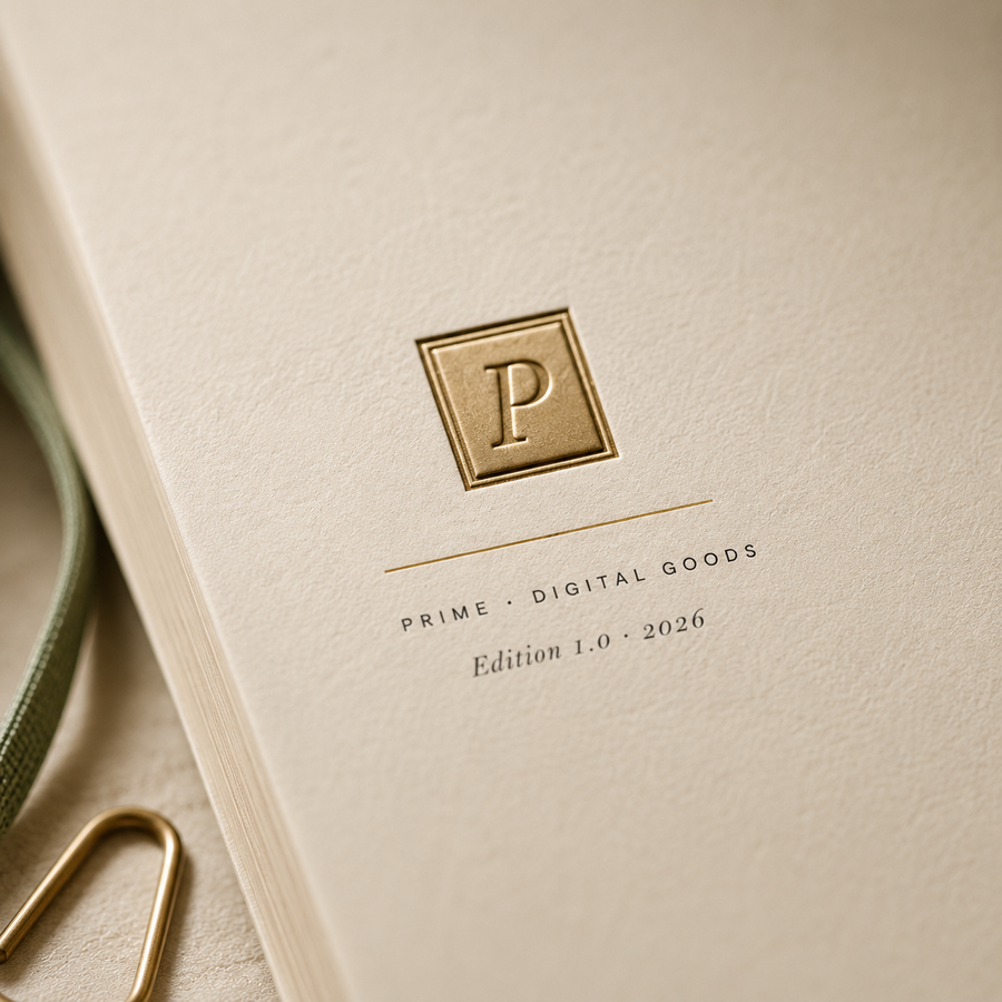 Prime Digital Goods embossed brand detail