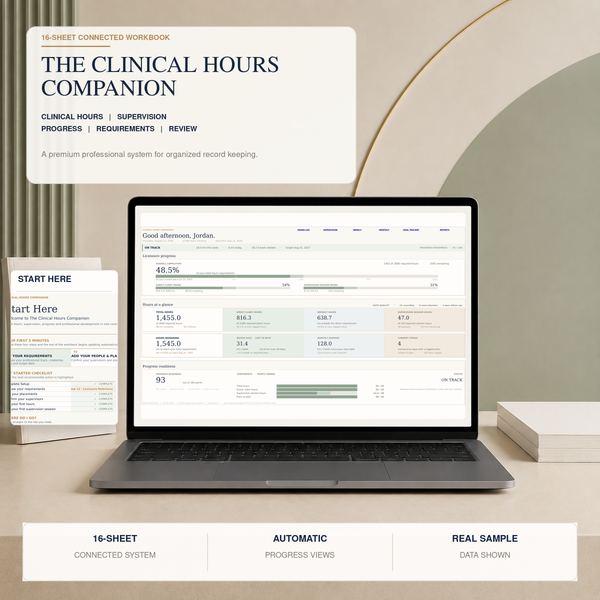 The Clinical Hours Companion — Supervision & Licensure Hours Tracker