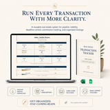 Real Estate Transaction Tracker | Google Sheets Spreadsheet for Pipeline, Deadlines & Commissions