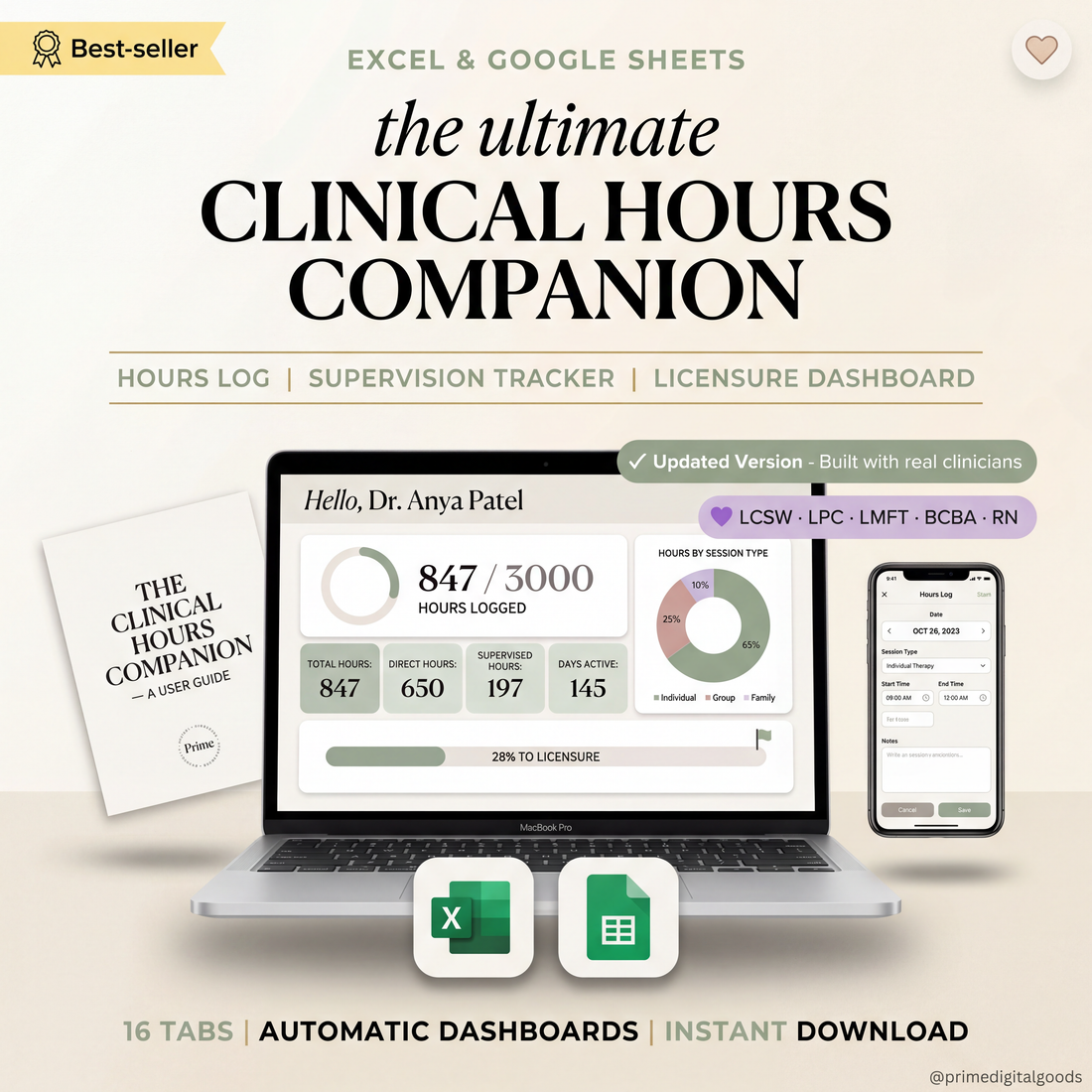 The Clinical Hours Companion — Supervision & Licensure Hours Tracker