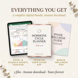 Hormone Cycle Tracker | Premium Digital Planner for Cycle Syncing, Hormone Balance & Women's Wellness | Excel + Google Sheets + PDF Bundle