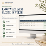 Real Estate Transaction Tracker | Google Sheets Spreadsheet for Pipeline, Deadlines & Commissions