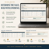 ARV calculator spreadsheet using comparable sales, property adjustments and confidence-based valuation analysis