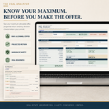Real estate Flip Analyzer showing maximum allowable offer, projected return, margin of safety and deal readiness