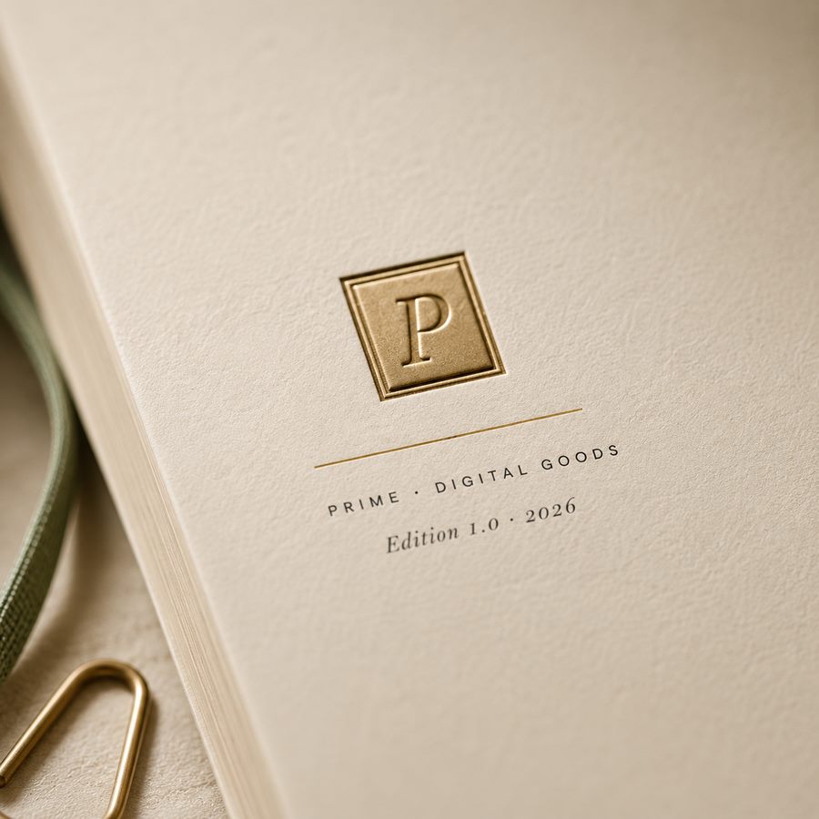Prime Digital Goods embossed brand detail